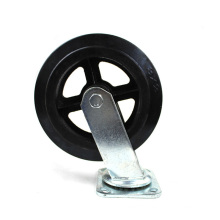 8 inch heavy duty flat plate swivel iron core steering casters